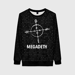 Свитшот женский Megadeth glitch на темном фоне, цвет: 3D-черный