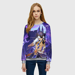 Свитшот женский Сайно Genshin Impact, цвет: 3D-меланж — фото 2