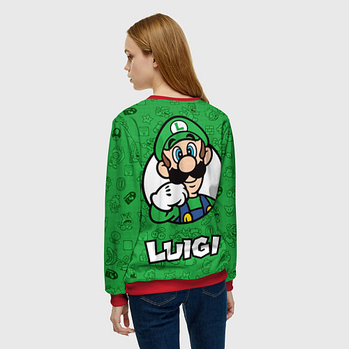 Женский свитшот Луиджи и Марио / 3D-Красный – фото 4