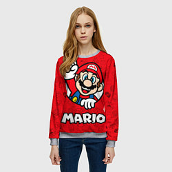 Свитшот женский Луиджи и Марио, цвет: 3D-меланж — фото 2
