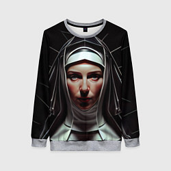 Свитшот женский Нейросеть: монахиня, цвет: 3D-меланж