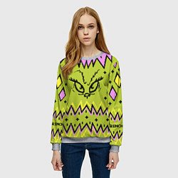 Свитшот женский Новогодний свитер Гринча, цвет: 3D-меланж — фото 2