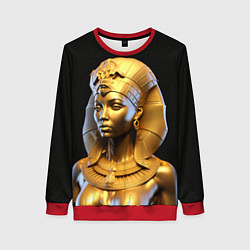 Свитшот женский Нейросеть - золотая египетская богиня, цвет: 3D-красный