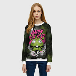 Свитшот женский Geen rabbit happy new year, цвет: 3D-белый — фото 2