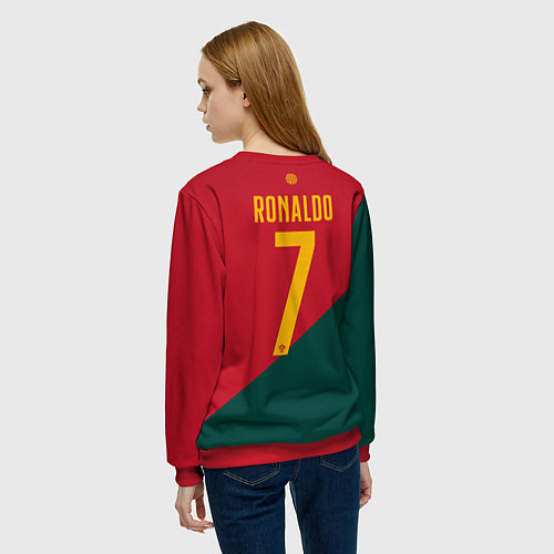 Женский свитшот Роналду ЧМ 2022 сборная Португалии / 3D-Красный – фото 4