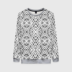 Женский свитшот Геометрический узор в серо белых тонах
