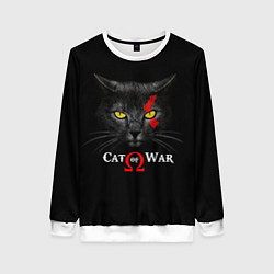 Свитшот женский Cat of war collab, цвет: 3D-белый