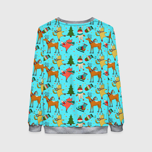 Женский свитшот Animals on the rink / 3D-Меланж – фото 2