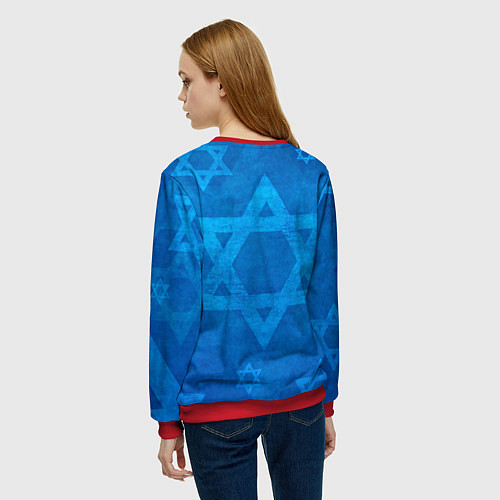 Женский свитшот Звезды Давида / 3D-Красный – фото 4