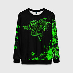 Свитшот женский Razer брызги, цвет: 3D-черный