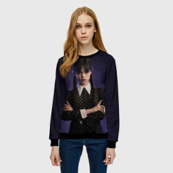 Свитшот женский Wednesday: Violet Light, цвет: 3D-черный — фото 2