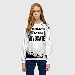 Свитшот женский Worlds okayest advocate - white, цвет: 3D-белый — фото 2