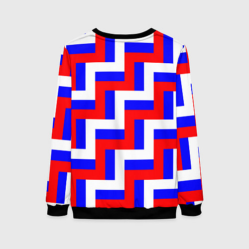 Женский свитшот Плетение триколор / 3D-Черный – фото 2