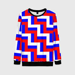 Свитшот женский Плетение триколор, цвет: 3D-черный