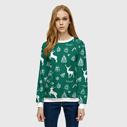 Свитшот женский Новогодняя история, цвет: 3D-белый — фото 2