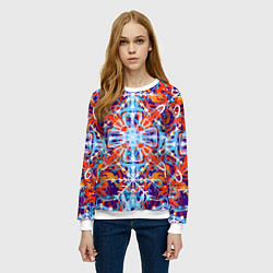 Свитшот женский Яркий зимний разноцветный, цвет: 3D-белый — фото 2