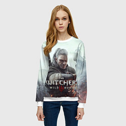 Свитшот женский Ведьмак 3 дикая охота, цвет: 3D-белый — фото 2
