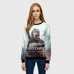 Свитшот женский Ведьмак 3 дикая охота, цвет: 3D-черный — фото 2
