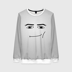Свитшот женский Роблокс Гигачад лицо, цвет: 3D-белый