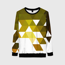 Свитшот женский Золотистая мозаика из ромбов, цвет: 3D-черный