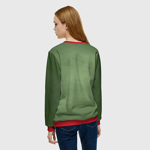 Женский свитшот Мужик с пивом / 3D-Красный – фото 4