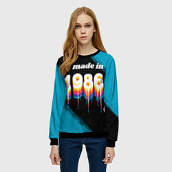 Свитшот женский Made in 1986: liquid art, цвет: 3D-черный — фото 2