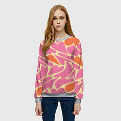 Свитшот женский Пластичные сердца, цвет: 3D-меланж — фото 2