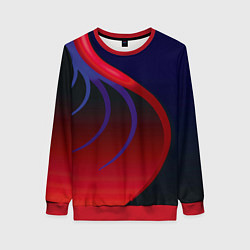 Свитшот женский Красные и синие щупальца, цвет: 3D-красный