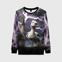 Свитшот женский Беспокойная утка, цвет: 3D-черный