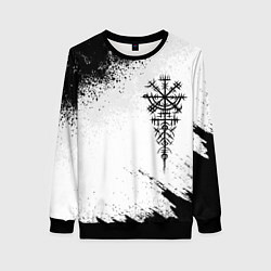 Свитшот женский Дерзкий рунический компас, цвет: 3D-черный