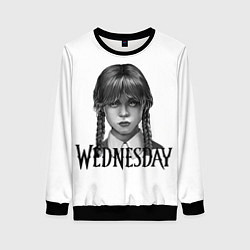 Свитшот женский Уэнсдэй Аддамс - Wednesday, цвет: 3D-черный