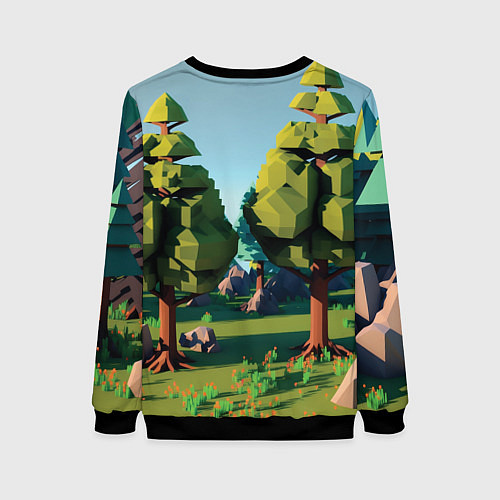 Женский свитшот Воксельный лес / 3D-Черный – фото 2