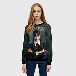 Свитшот женский Уэнсдэй из семейки Аддамс, цвет: 3D-черный — фото 2