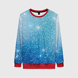 Свитшот женский Снег, туман и блёстки, цвет: 3D-красный
