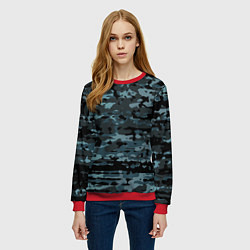 Свитшот женский Камуфляж клякса, цвет: 3D-красный — фото 2