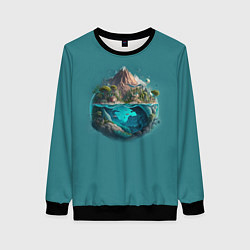 Свитшот женский Биосфера земли, цвет: 3D-черный