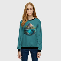 Свитшот женский Биосфера земли, цвет: 3D-черный — фото 2