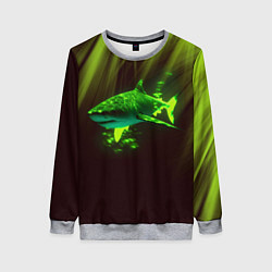 Свитшот женский Хищная акула, цвет: 3D-меланж