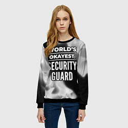 Свитшот женский Worlds okayest security guard - dark, цвет: 3D-черный — фото 2