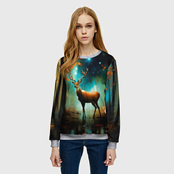 Свитшот женский Лесной олень, цвет: 3D-меланж — фото 2