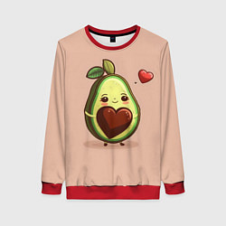 Свитшот женский Влюбленная авокадо - парные, цвет: 3D-красный
