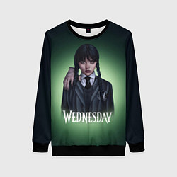 Свитшот женский Wednesday green, цвет: 3D-черный