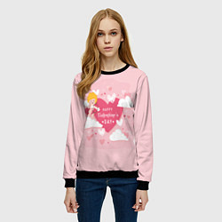 Свитшот женский День святого валентина фон, цвет: 3D-черный — фото 2