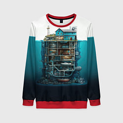 Свитшот женский Подводный дом, цвет: 3D-красный
