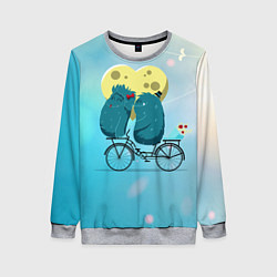 Свитшот женский Пара на велосипеде, цвет: 3D-меланж