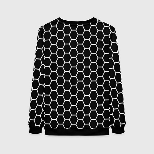 Женский свитшот Черно белые соты абстракция / 3D-Черный – фото 2