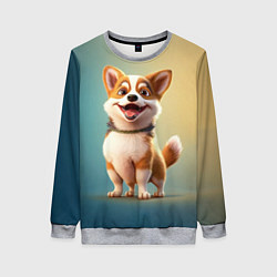 Свитшот женский Корги молодец, цвет: 3D-меланж
