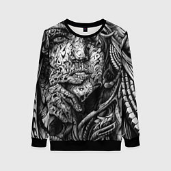 Свитшот женский Девушка монохром, цвет: 3D-черный