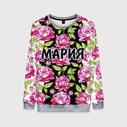 Свитшот женский Мария в цветах, цвет: 3D-меланж