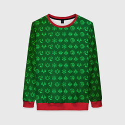 Женский свитшот Паттерн элементали под дендро